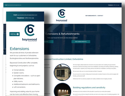Construction company website design