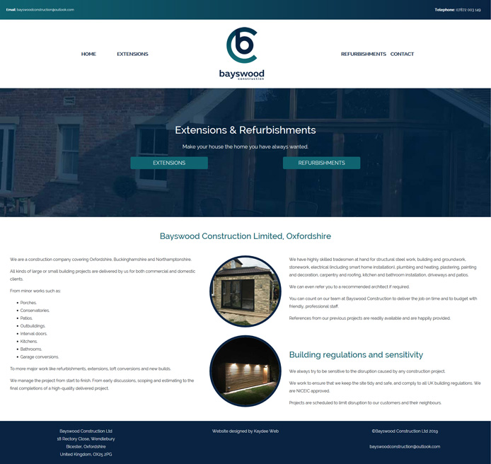 Construction company website design