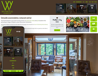 Hotel and restaurant in the Cotswolds, website design