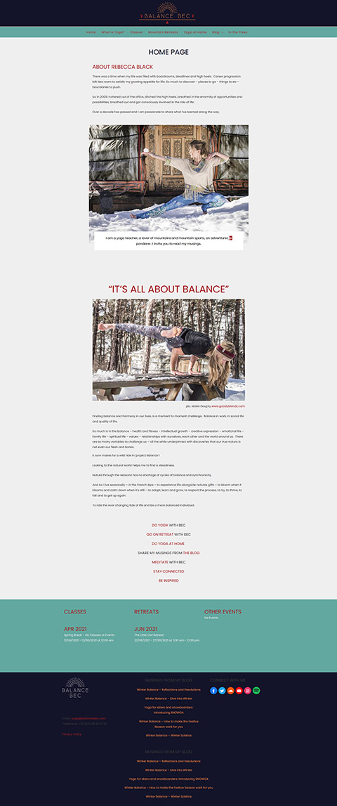Yoga website design